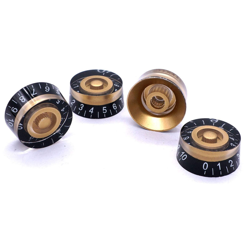Taiss 4Pcs Amber Top Hat Knobs Electric Guitar Bass Speed Volume Tone Control Knobs Fits 6mm/0.24" Rotary Shaft Musical Instruments and Radios Parts Replacement KNOB-S32