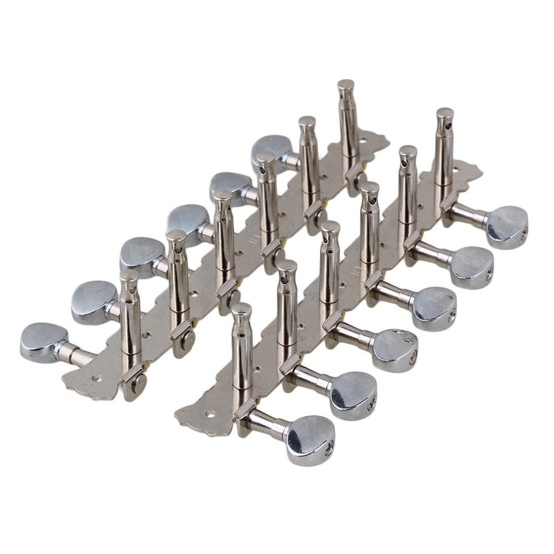 BQLZR Chrome String Acoustic Guitar Machine Heads Pack of 12 6L6R