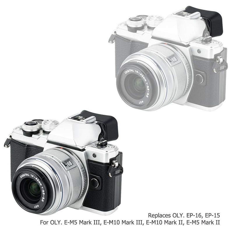 Soft Silicon Camera Viewfinder Eyecup Eyepiece Eyeshade for Olympus OM-D E-M10 Mark IV III II & E-M5 Mark III II Mirrorless Camera, Replaces Olympus EP-16 EP-15 Eye Cup for Olympus E-M10 IV III II & E-M5 III II