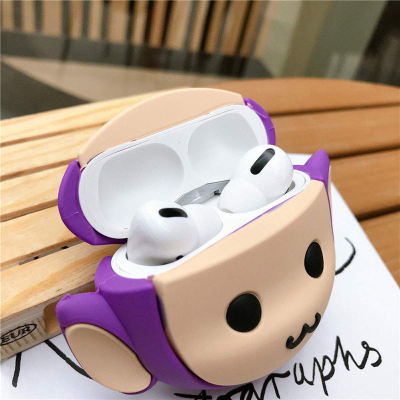 TOUBN Case Compatible with Airpods 1/2, Cute Baby Design Silicone Carrying Earphone Protector, Scratch Shock Resistant Waterproof Seamless Fit Protective Wireless Earbuds Case (Purple, Airpods 1/2) Airpods 1/ 2 Purple