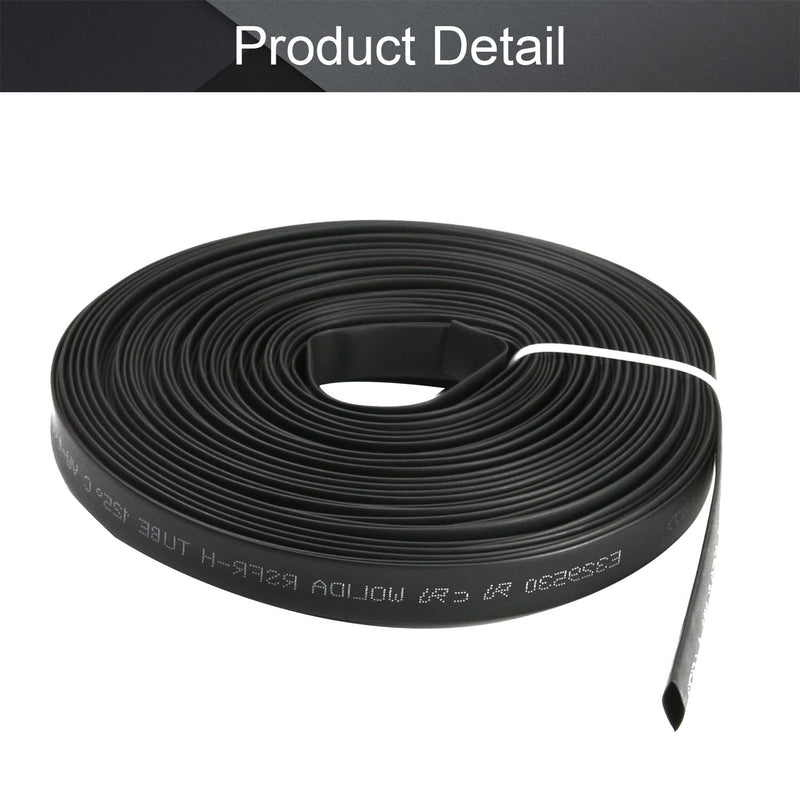 Othmro 1Pcs PE Plastic Industrial Heat-Shrink Tubings, 52.49FT Length 0.28inch Dia 2:1 Electrical Heat Shrink Wrap Cable Sleeve, Insulation Protection Heatshrink Tubes for Cable Bonding Black 7mm /0.28"x16m /52.49ft