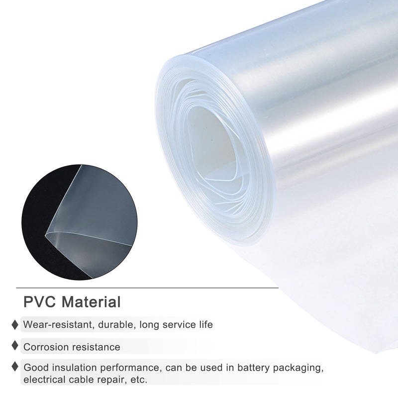 MECCANIXITY Battery Wrap PVC Heat Shrink Tubing 70mm Flat 4m Clear Good Insulation for Battery Pack