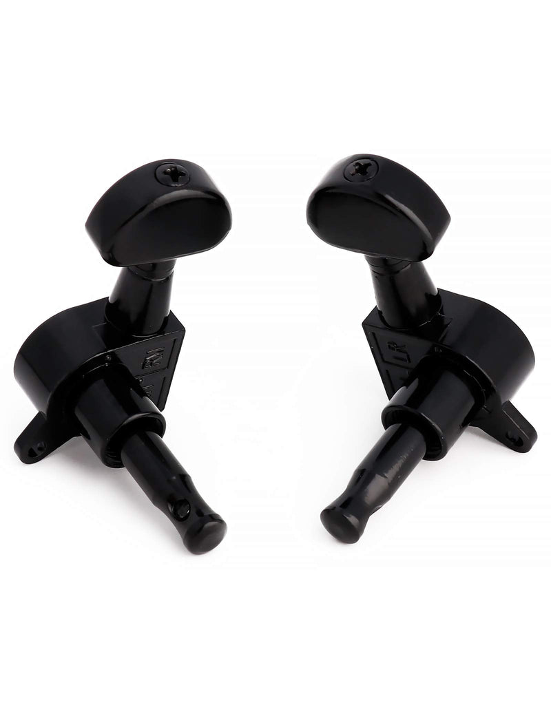 Holmer Sealed String Tuning Pegs Tuning Keys Machine Heads Tuners for Electric Guitar or Acoustic Guitar 3 Left 3Right Black.