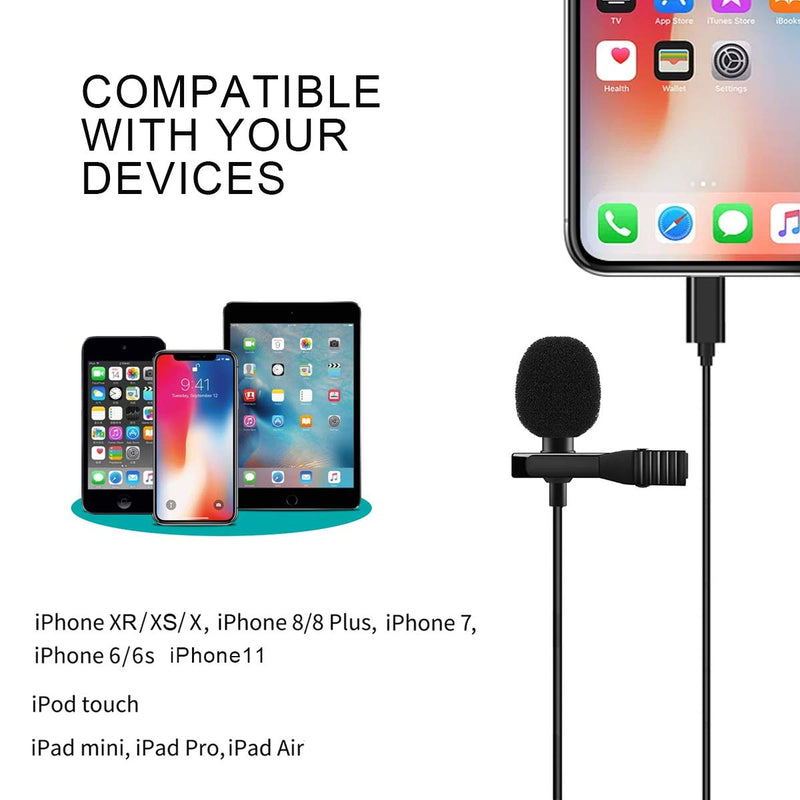 Microphone Professional for iPhone/Video Conference/Podcast/Voice Dictation/YouTube Grade Valband Omnidirectional Phone Audio Video Recording Condenser Microphone  (6.0m) 6m