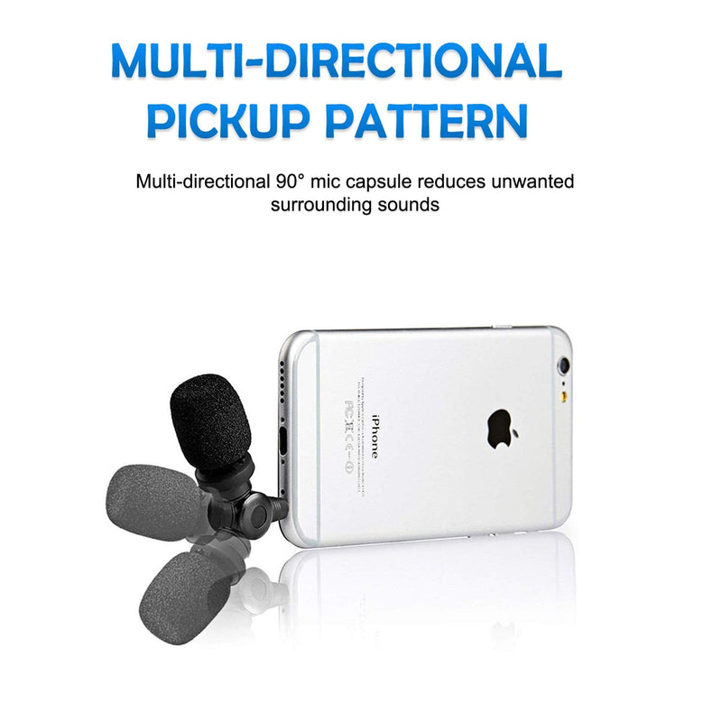Saramonic SmartMic Mini Condenser Flexible Microphone for Smartphones,Vlogging Microphone for iPhone and YouTube Video, Mic for iOS Apple iPhone iPad and Android Phone