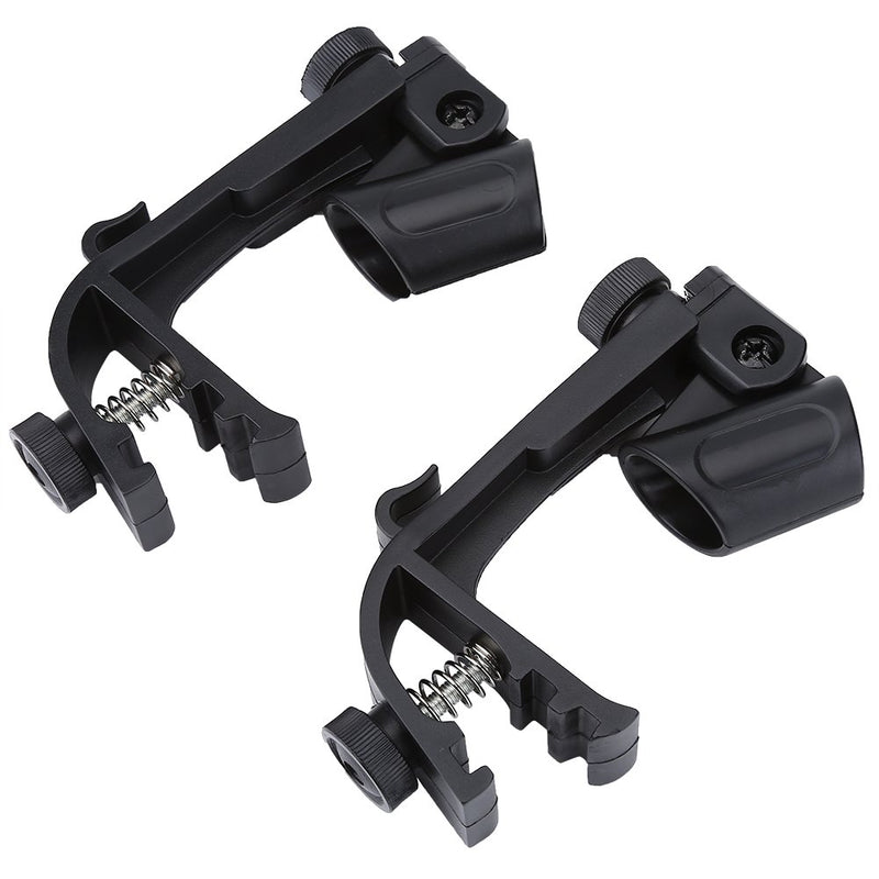 Dilwe Drum Microphone Clips, 2Pcs Adjustable Plastic Shockproof Drum Rim Clamp Microphone Clip Holder Mount (Black)