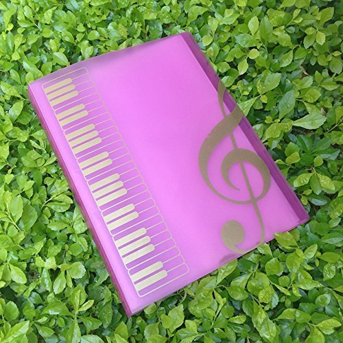 WOGOD Music Sheet File Paper Documents Storage Folder Holder Plastic.A4 Size,40 Pockets (Pink)