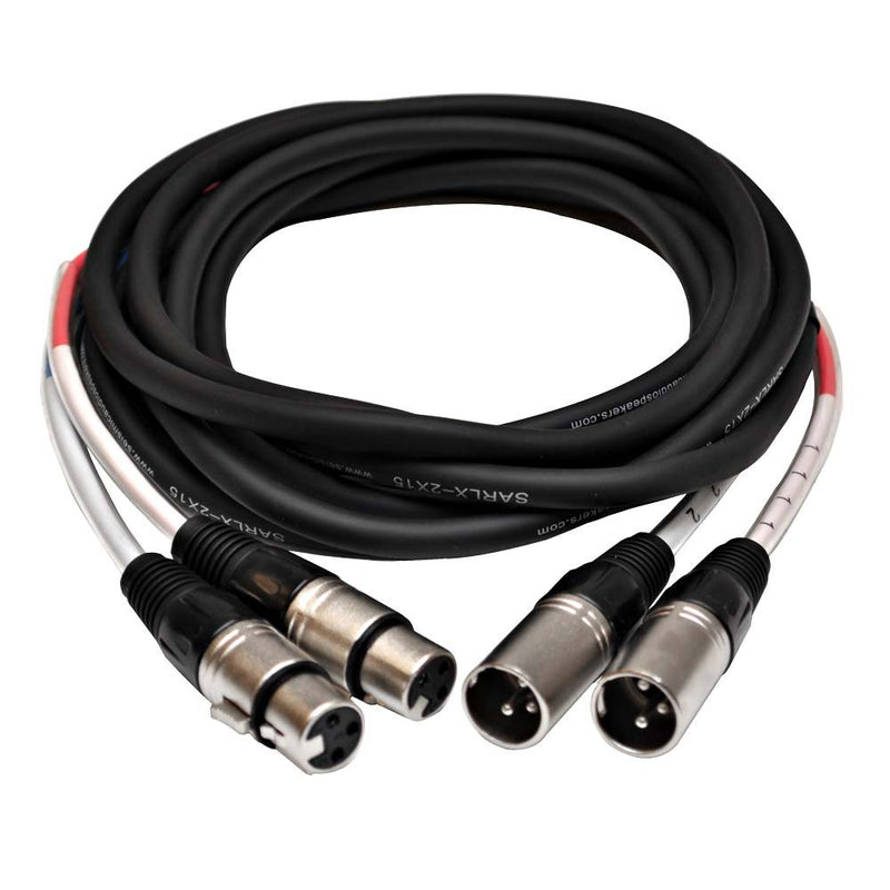 [AUSTRALIA] - Seismic Audio - SARLX-2x15-2 Channel XLR Color Coded Mutil-Patch Snake Cable 15 Feet - Pro Audio 
