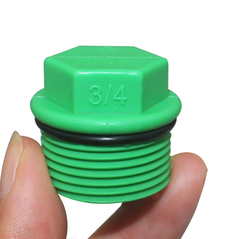 Yedadone 30 Pieces 3/4" PT Male Threaded PPR PPR End Cap Plug Pipe Fittings  Garden Hose Irrigation Water Tubing Stopper Prevent Leakage Choke Plug