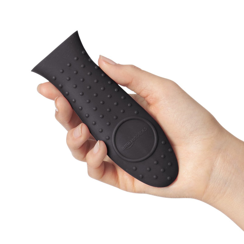Amazon Basics Silicone Hot Skillet Handle Cover Holder, Black