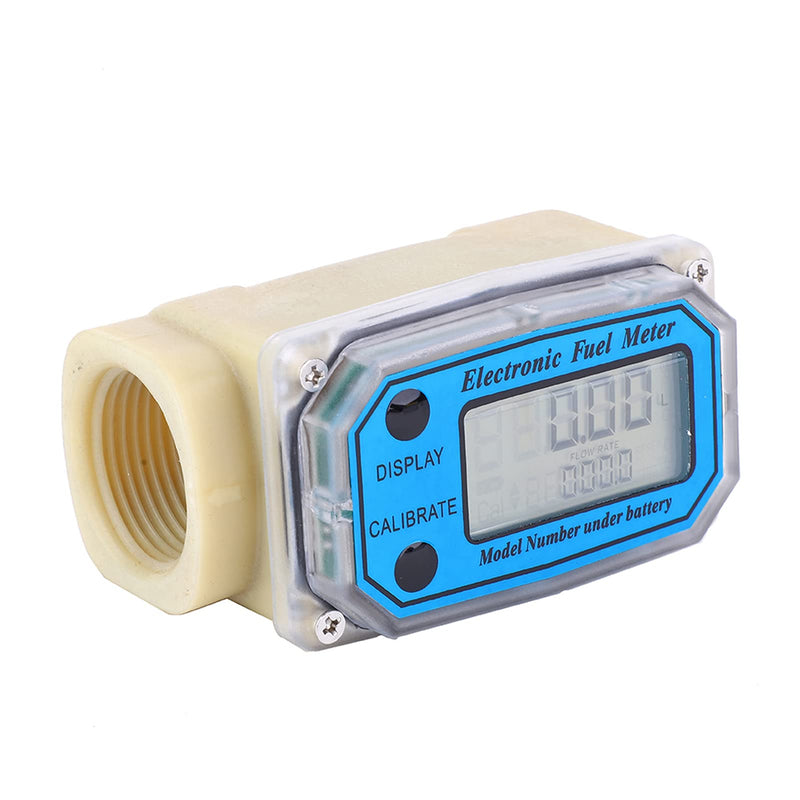 Mini Digital Turbine Flowmeter, Diesel Fuel Flow Meter, High Accuracy 15-120L/min 1" NPT Flowmeter for Measuring Diesel, Urea, Kerosene, Gasoline