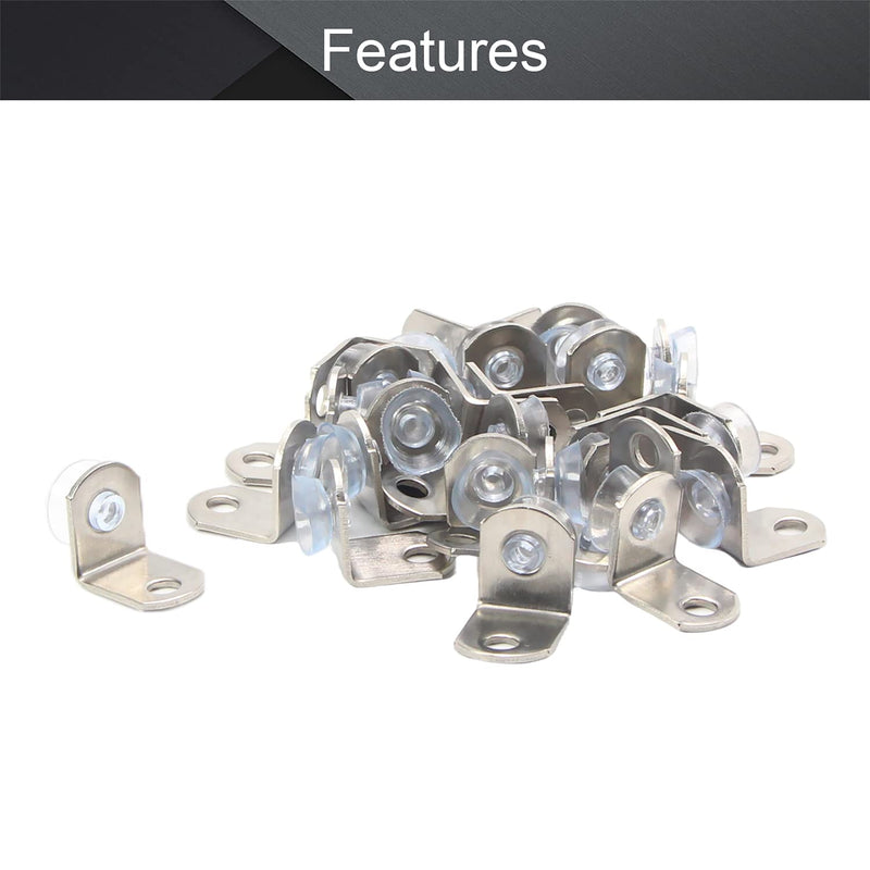 MroMax 25 PCS 0.71" x 0.71" L-Shaped Plating Angle Brace Color Zinc Iron Rracket Right Angle Joint Bracket Fastener Connection Angle Bracket