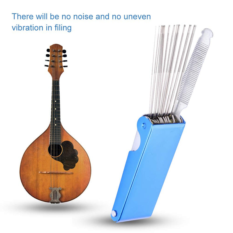 Alomejor Guitar Polish Tool 13+1 Guitar Fret Wire Sanding Stone Protector Kit Radian Polishing DIY Luthier Tool