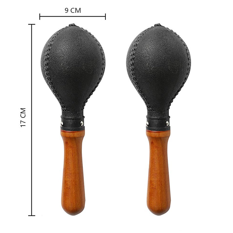 Percussion Maracas Pair of Shakers Rattles Sand Hammer Percussion Instrument with ABS Plastic Shells and Wooden Handles for Live Performances and Recording Sessions Black