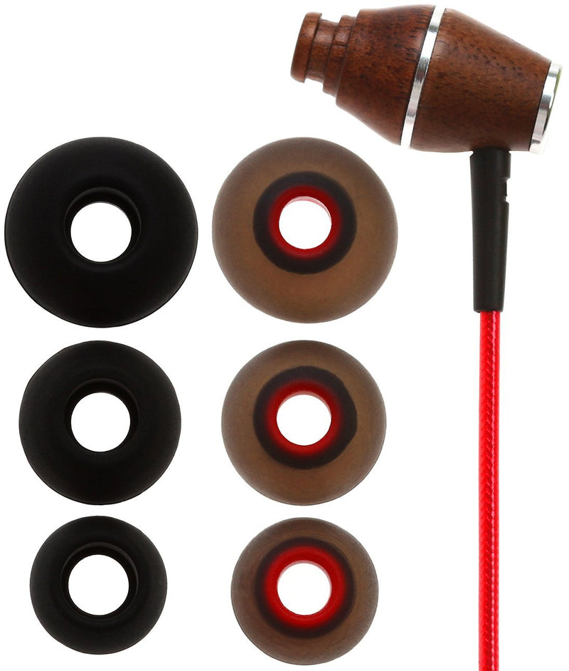 Symphonized XTC 2.0 Earbuds with Mic, Premium Genuine Wood Stereo Earphones, Hand-Made in-Ear Noise-isolating Headphones with Tangle-Free Innovative Shield Technology Cable (Lava Red) Lava Red