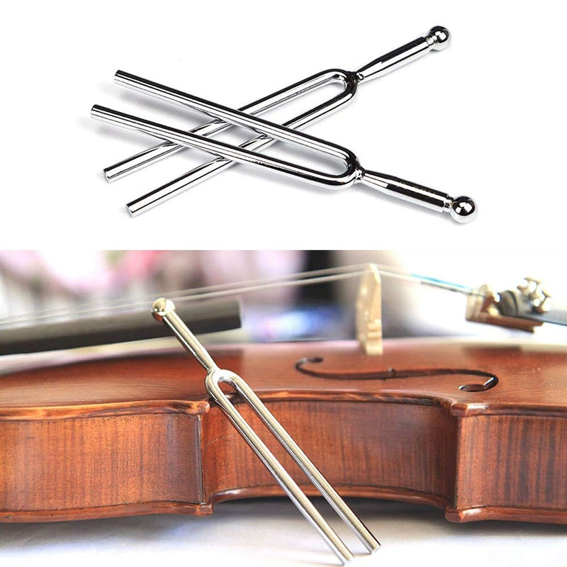 2 Pcs Stainless Steel Chakra Tuning Forks Tone Tool For Musical Instruments Violin Guitar Tuner Device Vibration Tuning Fork
