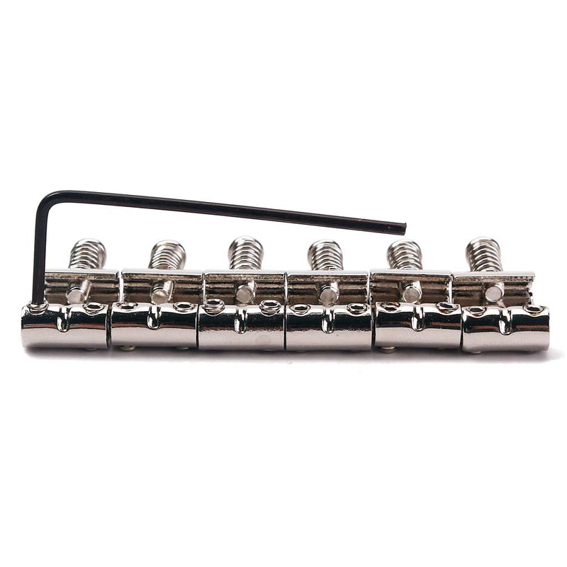 Alnicov Electric Guitar Saddle,6 Roller Bridge Saddles for Strat Tele Electronic Guitar Chrome