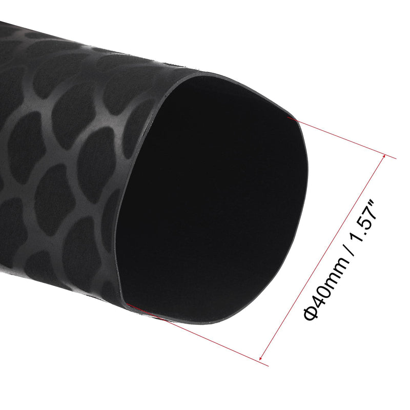 uxcell Heat Shrink Wrap Tubing Sleeve for Fishing Rod Grips Handle, 63mm Flat 3.3ft 2:1 Ratio Black