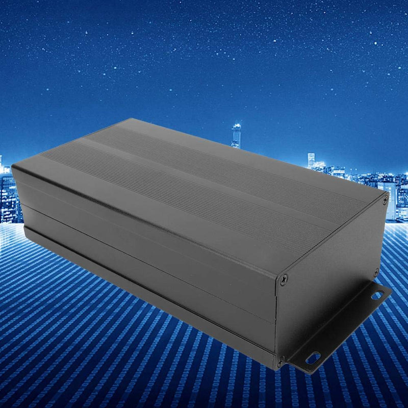 55x106x200mm Enclosure Electronic DIY Circuit Board Project Aluminum Box Cooling Case Aluminum Alloy Box Split Type Black Sand Silver Electrical Boxes (Sand Black with Bending Plate)