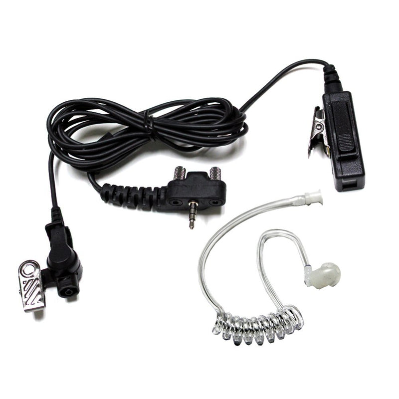 MaximalPower FBI Surveillance Headset Earpiece PTT Mic for VERTEX Radio w/ KEVLAR Enforcement BLACK