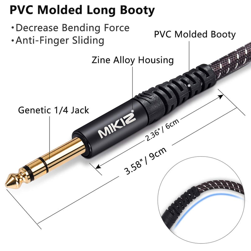 MIKIZ 6Ft XLR Female to 1/4" TRS Stereo Cable - Balanced Microphone Cords Braided 1-Pack 1 Pack TRS to Female XLR 6ft