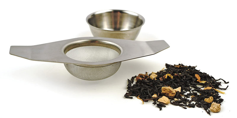 Espresso Supply Mesh Tea Strainer with Bowl, Silver