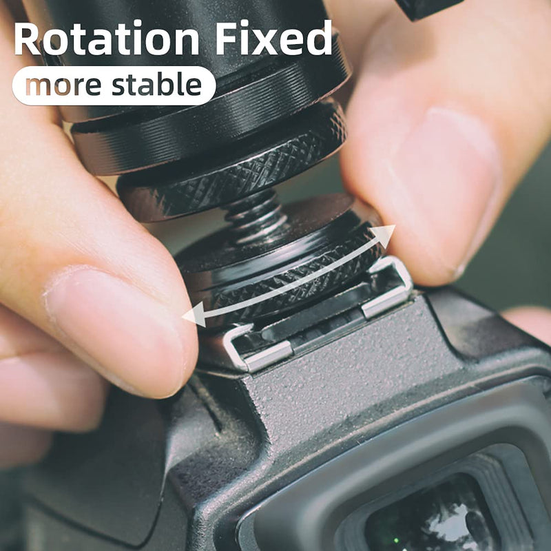 Camera Hot Shoe Phone Holder, Flexible Phone Tripod Mount Adapter with Cold Shoe Mount for Microphone LED Light for iPhone Samsung Pixel Canon Nikon DSLR Camera Photography