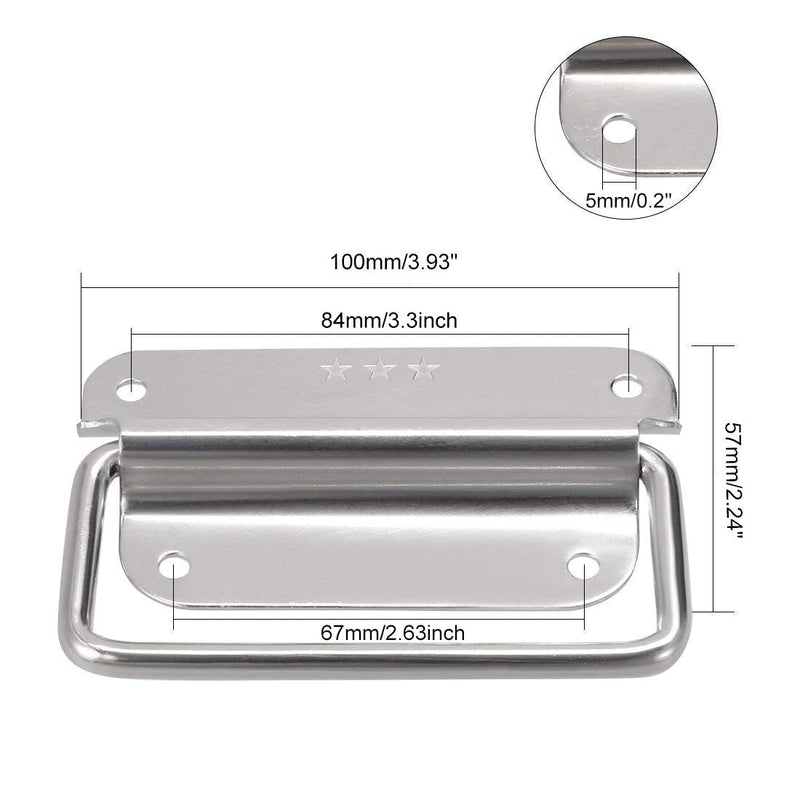 Rannb Chest Handles Stainless Steel Large Size Pull Handles for Toolbox - 2pcs