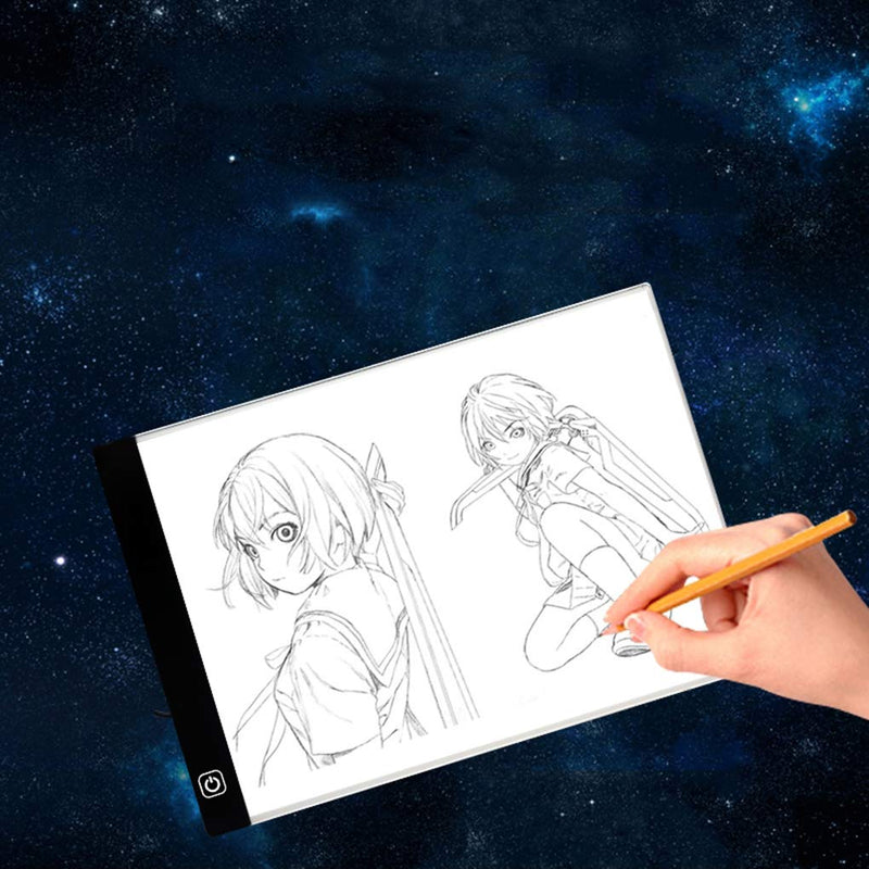 A4 LED Light Box Tracer Art Tracing Light Board Ultra-Thin USB Power LED Craft Tracing Light Pad DIY Acrylic Surface Tablet Board Tracker for Artists Drawing Sketching Painting STYLE 1