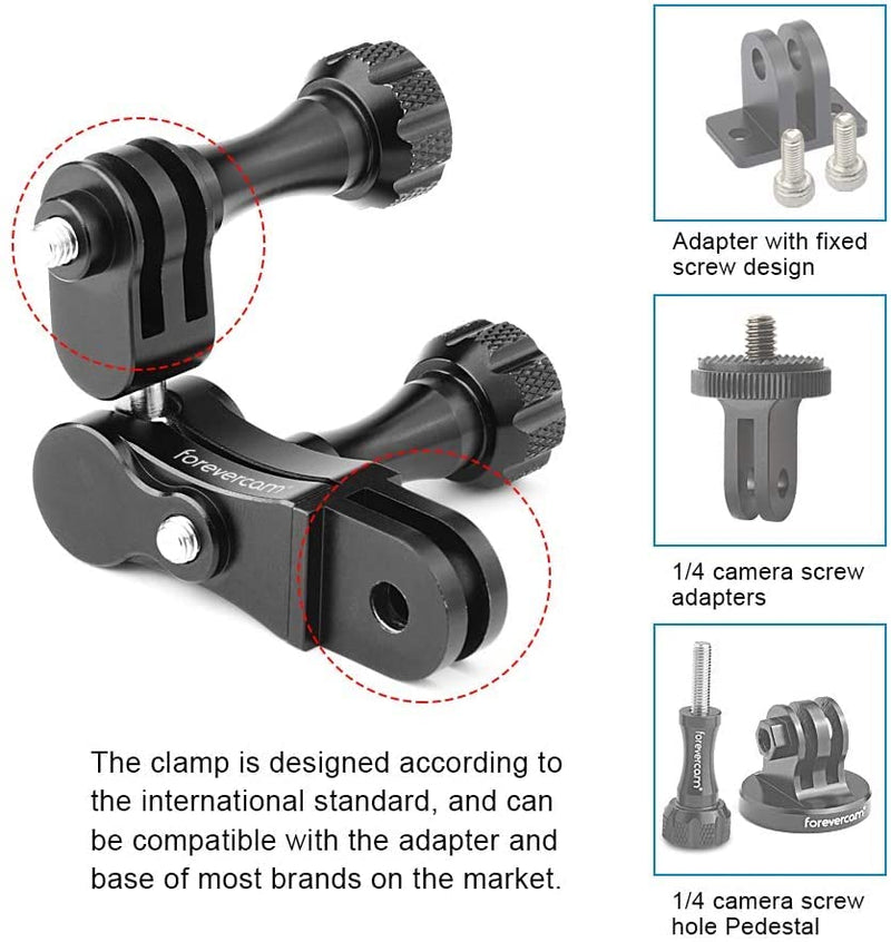Aluminum Extension Mount,Universal Ball Joints Mount,Aluminum Ball Joint Mount,Shock-Resistant,Compatible with Gopro Hero10/9/8/7/6/5 DJI OSMO Sports Camera gopro Swivel Mount