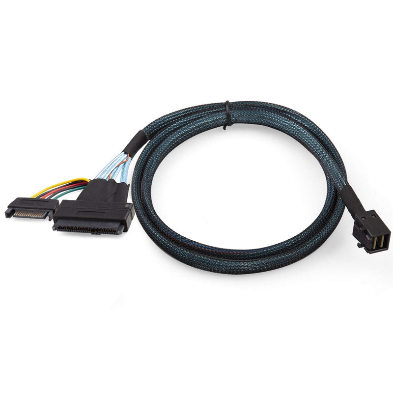 10Gtek# 12G Internal Mini SAS SFF-8643 to U.2 SFF-8639 NVMe SSD Cable with 15 pin Male SATA Power Connector, PCIe 4.0, 85 Ohm, 3.3ft/1m 4. Cable SFF-8643 to SFF-8639 1m