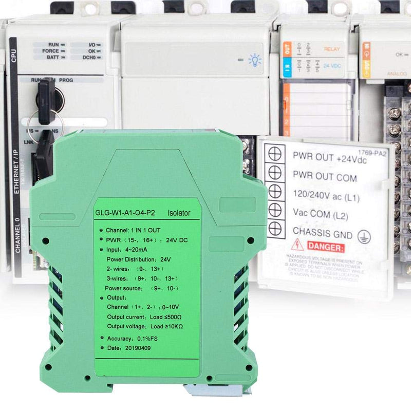 YWBL-WH DC 24V Current Signal Isolator Transmitter 4-20mA PLC Detect Signal Conditioner(One in and one Out 4-20mA Turn 0-10V)