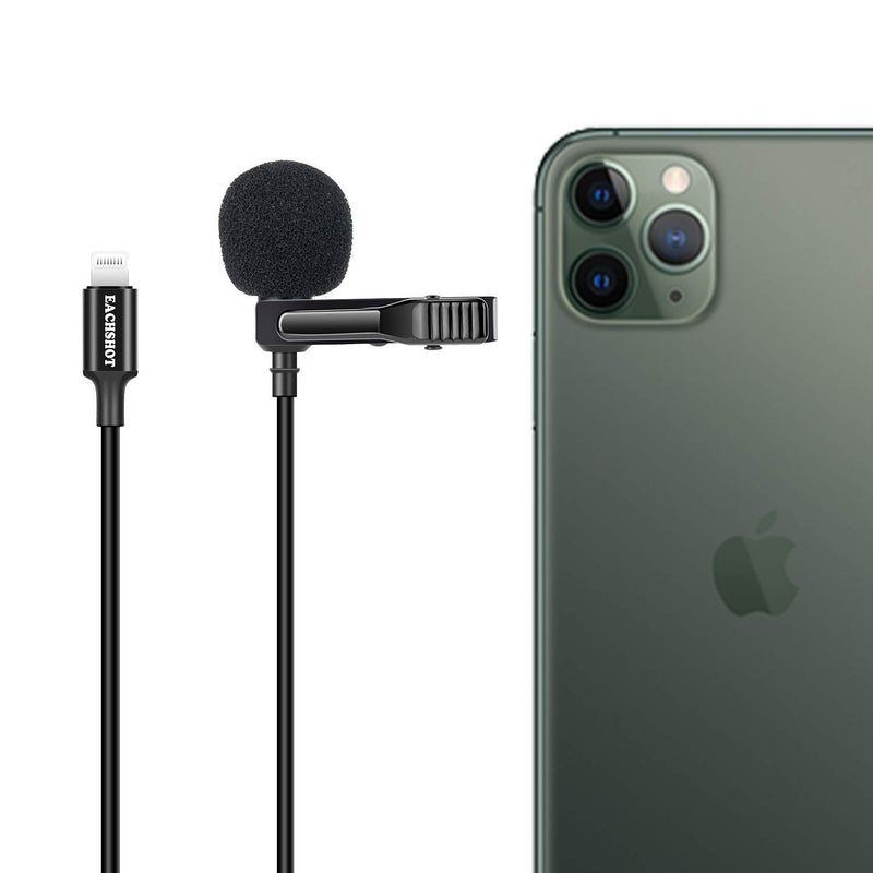 [AUSTRALIA] - EACHSHOT MIC-L 1.2M Professional Lavalier Lav Lapel Omnidirectional Phone Audio Video Recording Lavalier Condenser Microphone Mic for iPhone 11 Pro Max X Xr Xs max 8 8plus 7 7plus 6 6s 