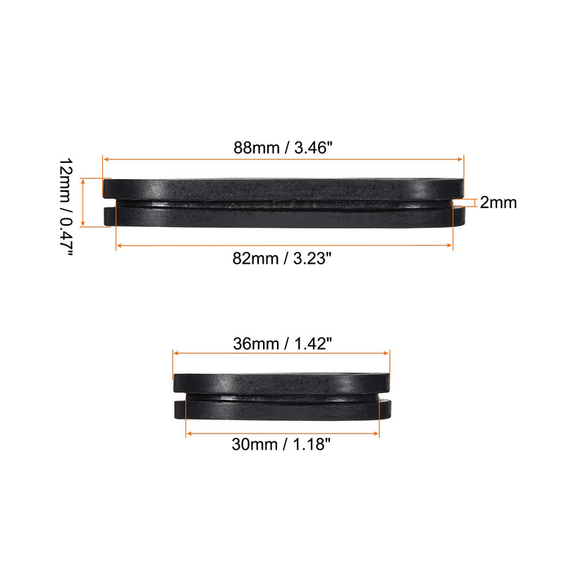MECCANIXITY Rubber Grommet Mount Size 82 x 30 mm Oval Double-Sided for Wire Protection Pack of 6