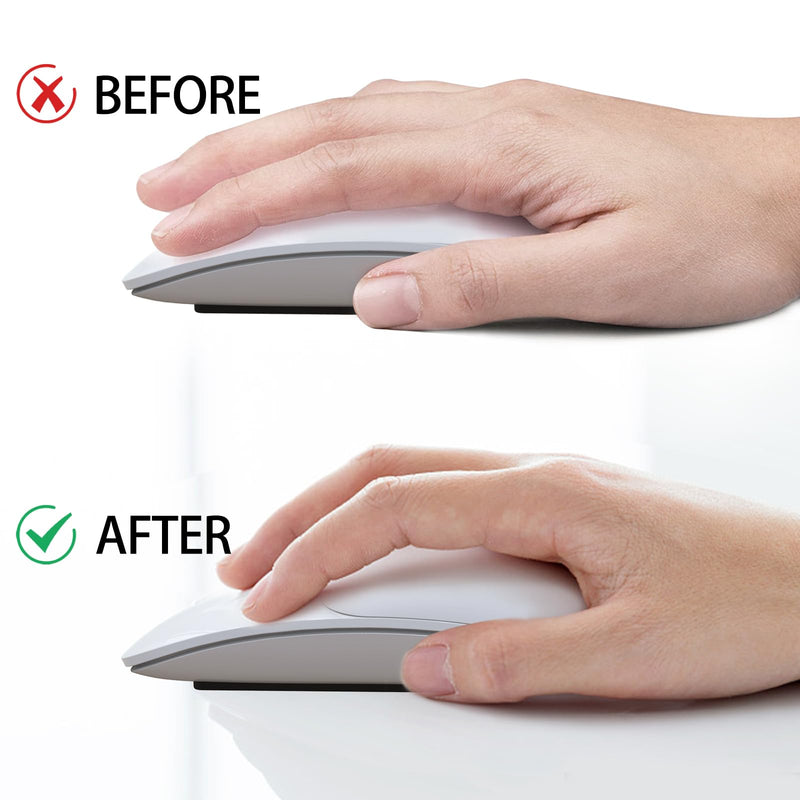 ROUNKIN Silicone Cushion for Apple Magic Mouse 1/2/3 - Ergonomic Mouse Pad, Multi-Touch Surface Mouse Grip for Wireless Magic Mouse, No Glue Mouse Palm Rest for Apple Magic Mouse Accessories(White) White
