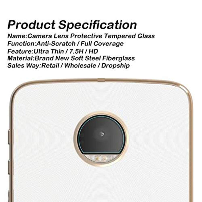 (2PCS for Motorola Moto Z3 Play Back Camera Lens Screen Protector Protective Film, 9H Hardness HD Ultra Thin Camera Shot Soft Film for Motorola Z3 Play