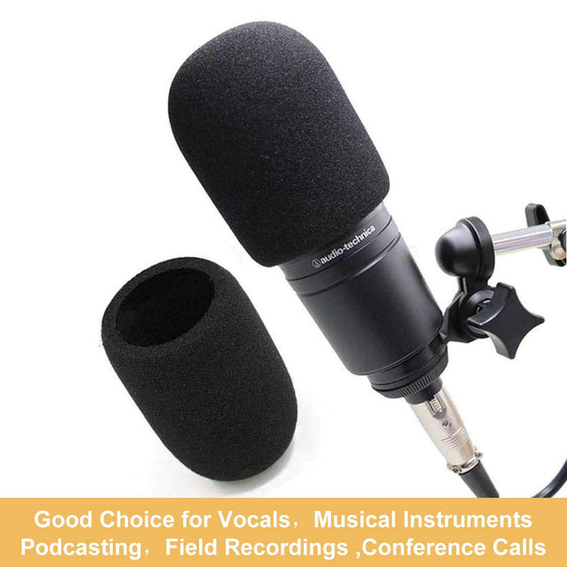 Microphone Windscreen: Handheld Microphone Covers Foam Compatible with Mic Audio Technica AT2020 ATR2500 AT2035 SE2300, 3pcs Mic Cover