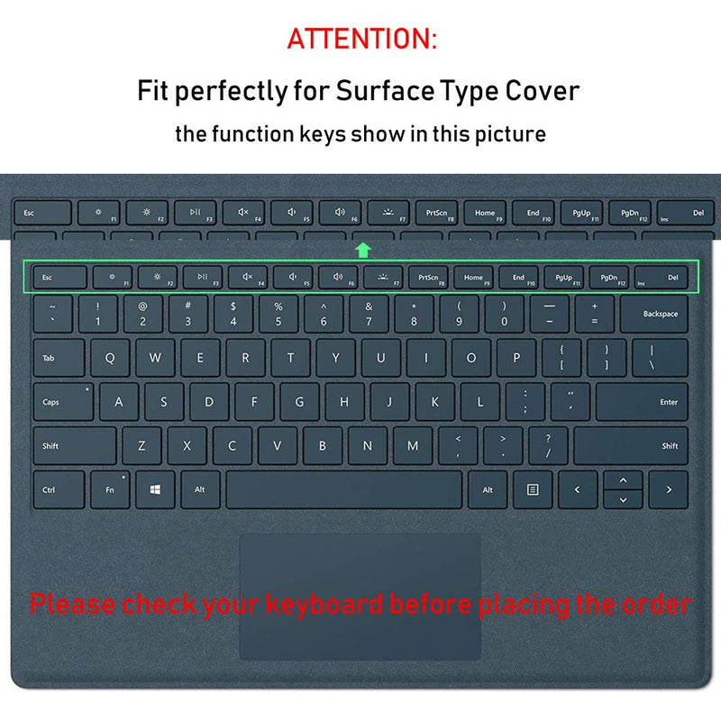 ProElife Premium Keyboard Cover Skin for Surface Pro 7 2019 / Surface Pro 6 2018 2019 / Surface Pro 5 2017 / Surface Pro 4 / Surface Pro X 2019 (Clear), Ultra Thin Keyboard Protective Accessories For Microsoft Surface Pro 4 Transparent
