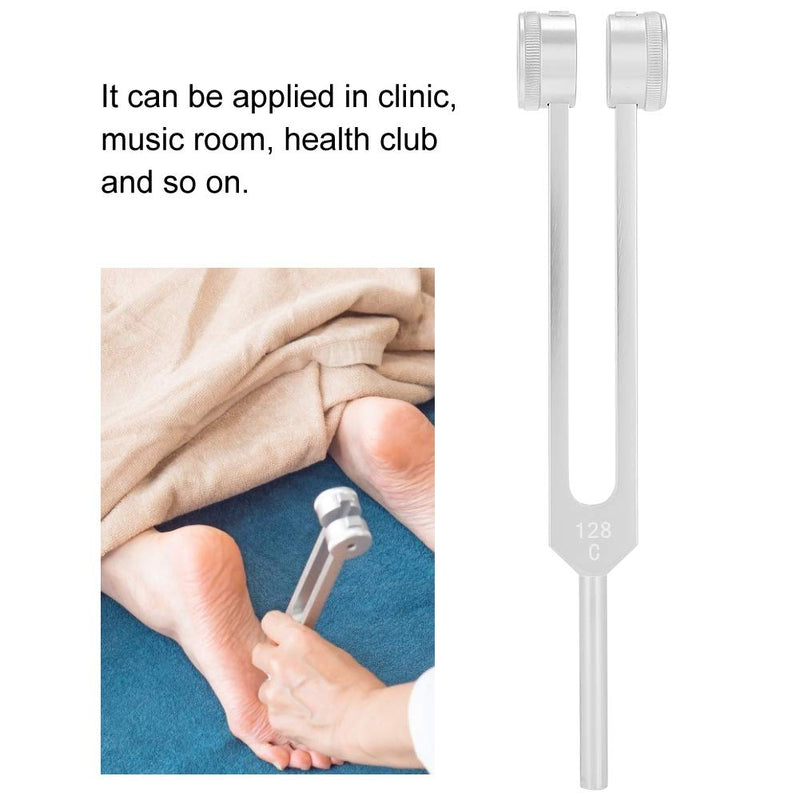 128Hz Tuning Fork, Aluminium Alloy Tuning Fork Instrument with Fixed Weights Offers Accurate Frequency Response Tuning Vibration Health Therapy Tool