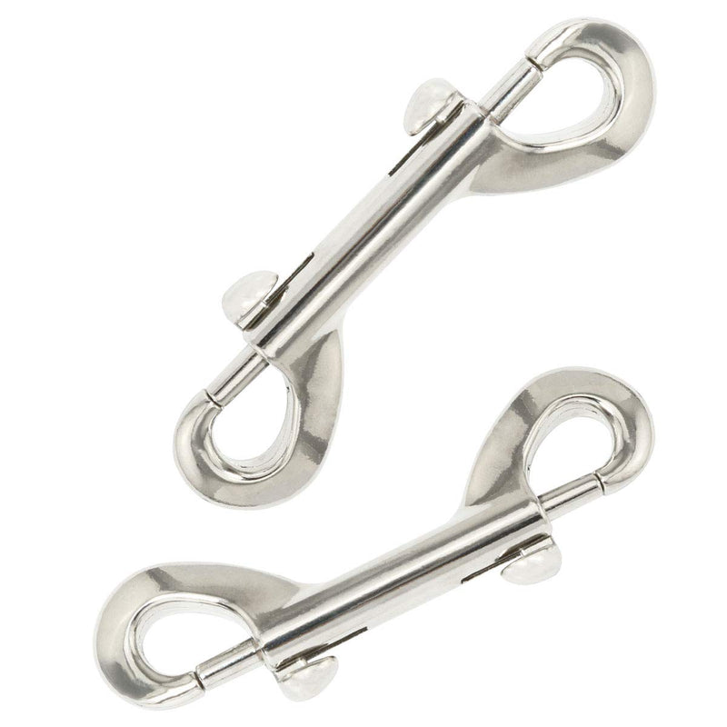 ZRM&E 2pcs Bolt Snaps Double Ended Hook Zinc Alloy Trigger Chain Metal Clips Key Holder 3.5" for Diving Pet Dog Luggage Horse Tack Outdoor Rock Climbing