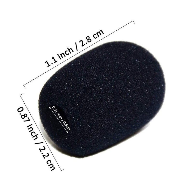 10 Pcs Mini Lapel Headset Foam Microphone Windscreens Windshied Headset Foam,Mic Sponge Foam Cover Shield (Black)