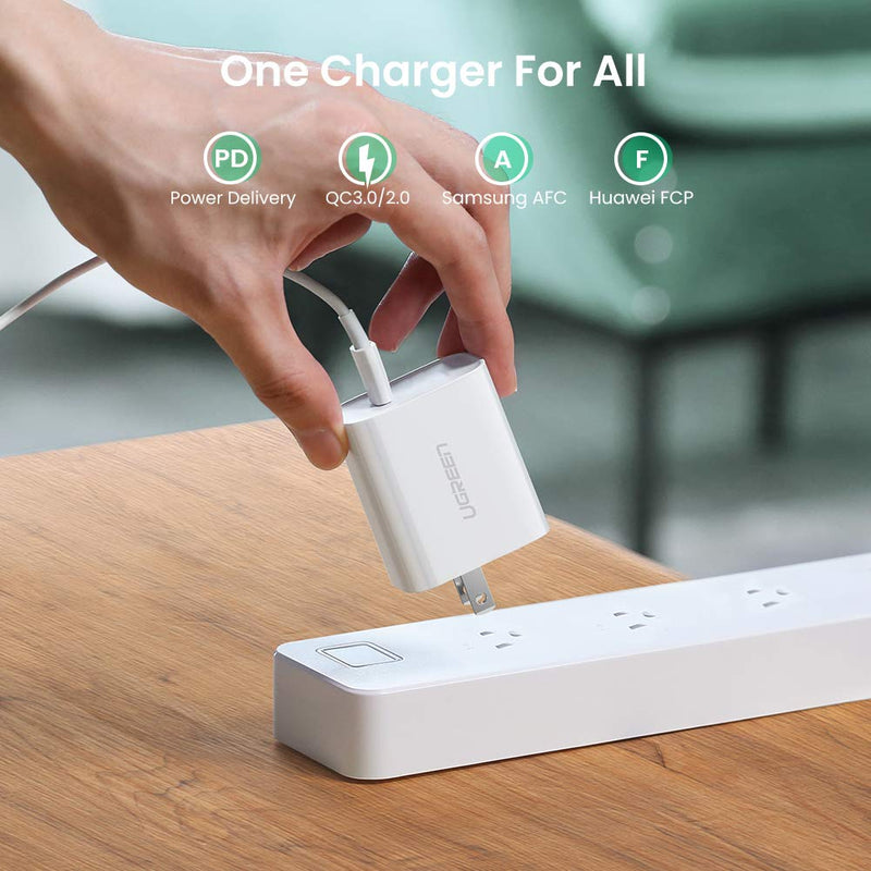 UGREEN USB C Charger 30W PD Wall Charger Power Delivery with Foldable Plug for iPad Pro Galaxy Note20 Note10 S20 S10 S9 iPhone 12 Mini 12 Pro Max 11 Pro Max XR AirPods Pro Pixel LG