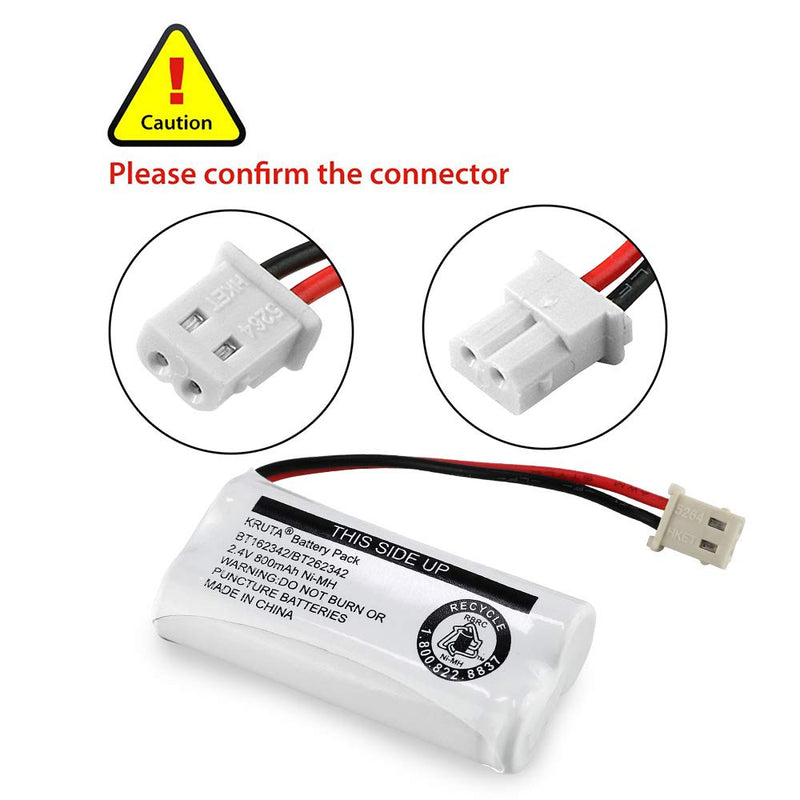 BT162342 BT262342 Cordless Phone Batteries Compatible with BT183342 BT283342 BT166342 BT266342 VTech CS6114 CS6419 CS6719 at&T EL52300 CL80111 Handset Telephone (Pack of 2) Pack of 2