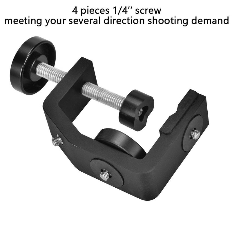UTEBIT C Clamp with 1/4" Screw Adjustable Camera Mount Clamps Bracket Max. 2.36 Inch High for Photo Studio Photography DSLR Video Light Support Light Stand Quick Release U Clip Holder