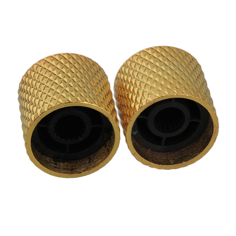 BQLZR Guitar Parts Gold Metal Dome Knobs For Guitar and Bass Pack of 4