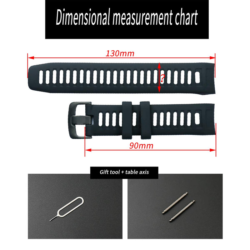 KHZBS Compatible Instinct Bands Soft Silicone Sport Strap Replacement for Garmin Instinct Smart Wristband Belt Tools Navy