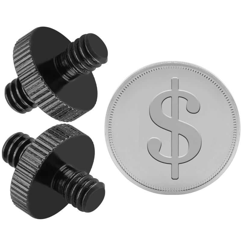 1/4" Male to 1/4" Male Threaded Tripod Screw Adapter Double Head Stud Standard Mounting Thread Converter for Camera Cage Mount Light Stand Monopo Shoulder Rig Tripod Black-6 Packs 6 Packs