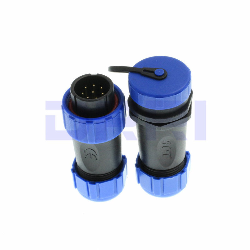 DRRI SP21 8pole Pair in-line Waterproof Circular Aviation Cable Connector IP68 Solder Plug & Socket (8pole)