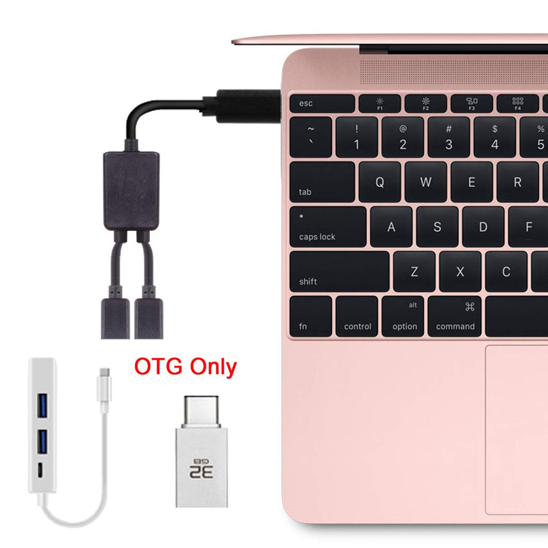 [AUSTRALIA] - CY Cable Type-C OTG to Dual Ports USB-C Female Hub Cable for Laptop PC Mouse Flash Disk 30cm 