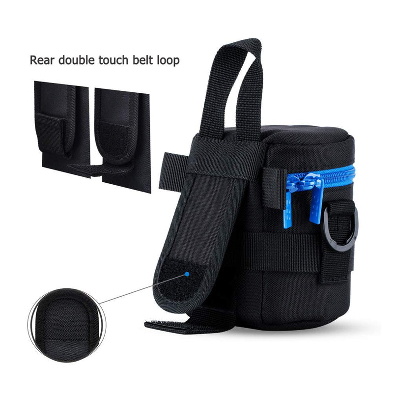 JJC Camera Lens Pouch Case for Canon EF-S 18-55mm EF 50mm Nikon AF-S 18-55mm Nikkor AF 50mm Fujifilm XF 16mm 23mm XC 15-45mm etc, Zipper Polyester Lens Protective Bag Interior Size 3.07x4.92” S